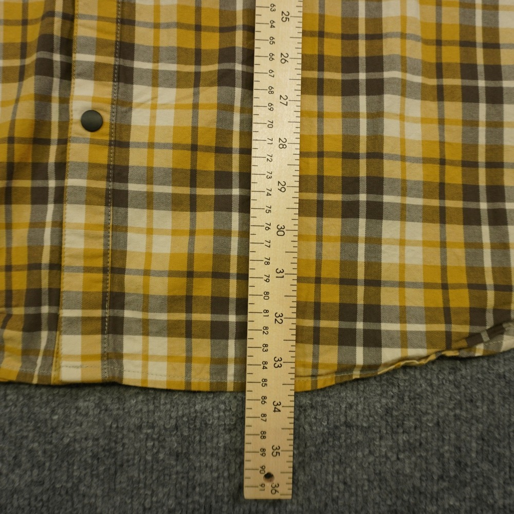 5.11 Tactical Mens Plaid Flannel Snap‎ Front Long Sleeve Shirt Yellow Brown XXL - Picture 4 of 11